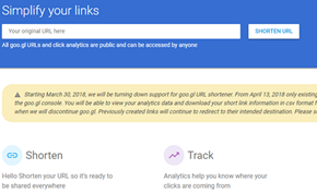 谷歌开始逐渐关闭GOO.GL短网址服务，数据统计控制台已无法访问