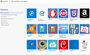 微软已经上线新版Microsoft Edge浏览器的官方扩展程序页面