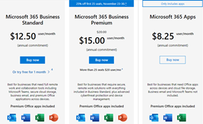 微软为中小型企业提供黑五促销折扣 Microsoft 365商业高级版折扣25%