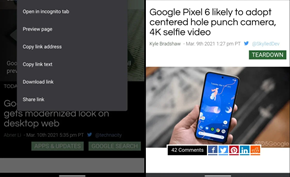 谷歌浏览器安卓版带来链接预览功能 与Safari浏览器提供的效果相同