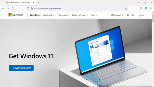 恶意软件伪装成Windows 11升级程序诱导用户下载 还填充大量冗余文件