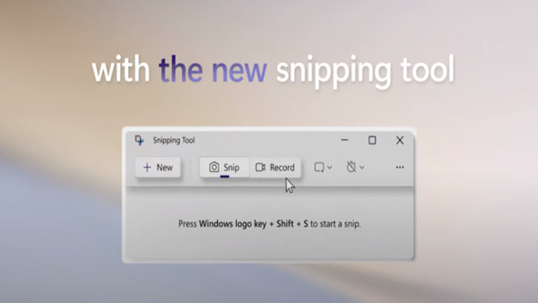 微软再次展示Windows 11截图工具新增的录屏功能 预计很快就会发布