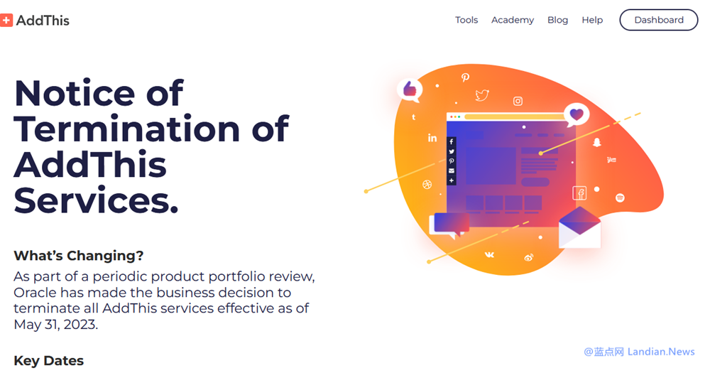 上线近20年后书签和社交媒体分享服务AddThis被甲骨文公司关闭