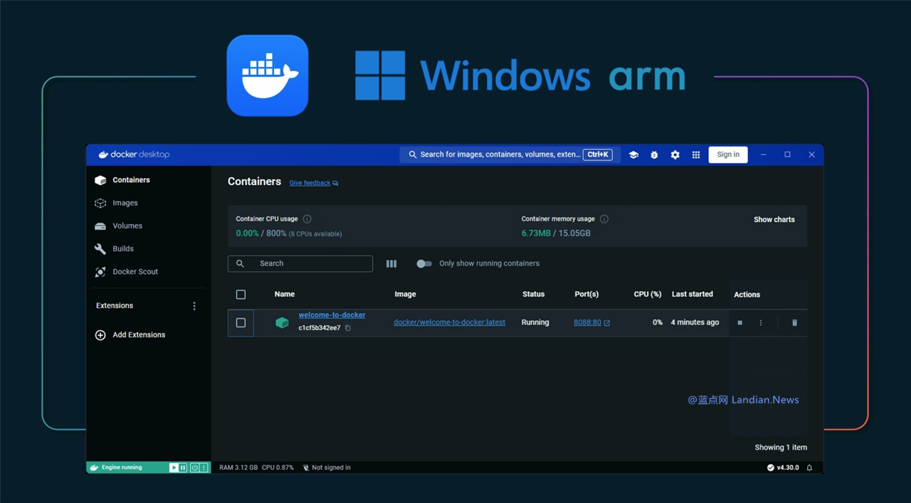 容器管理应用Docker Desktop现已发布Windows on Arm原生版