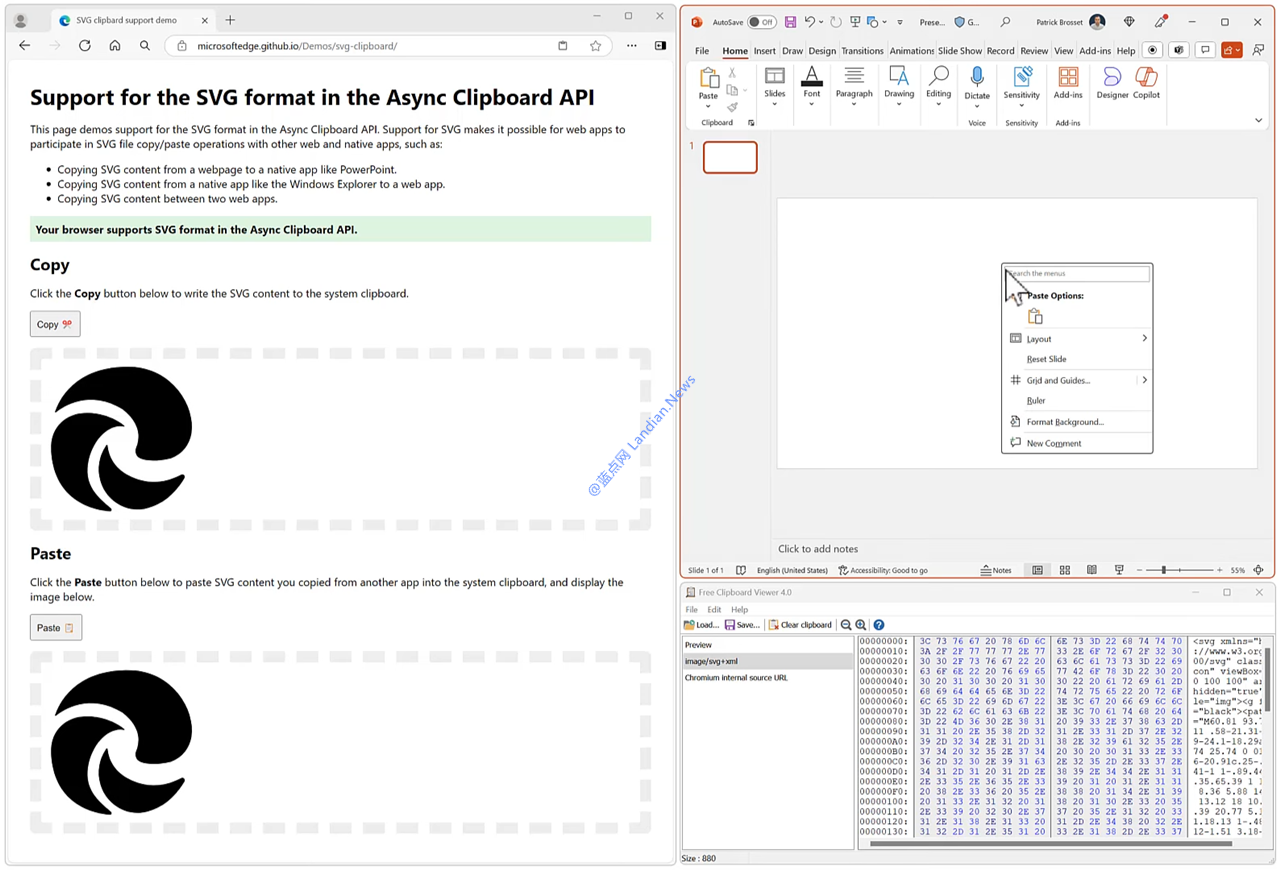 Microsoft Edge开发SVG矢量格式的复制粘贴 解决Chromium浏览器的一大难题