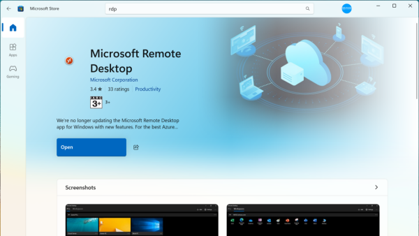 微软将从5月27日起删除商店中的远程桌面应用 用户需使用Windows App连接