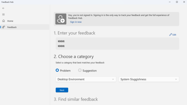 微軟希望Windows 11用戶提交反饋優(yōu)化系統(tǒng)性能 反饋中心可提交系統(tǒng)日志