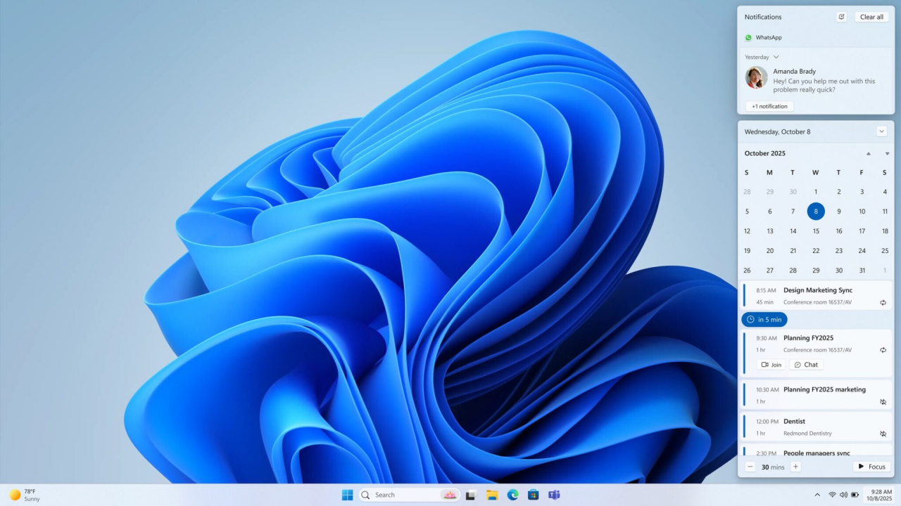Windows 11通知中心将支持日历日程 但没想到是通过WebView加载而非原生的