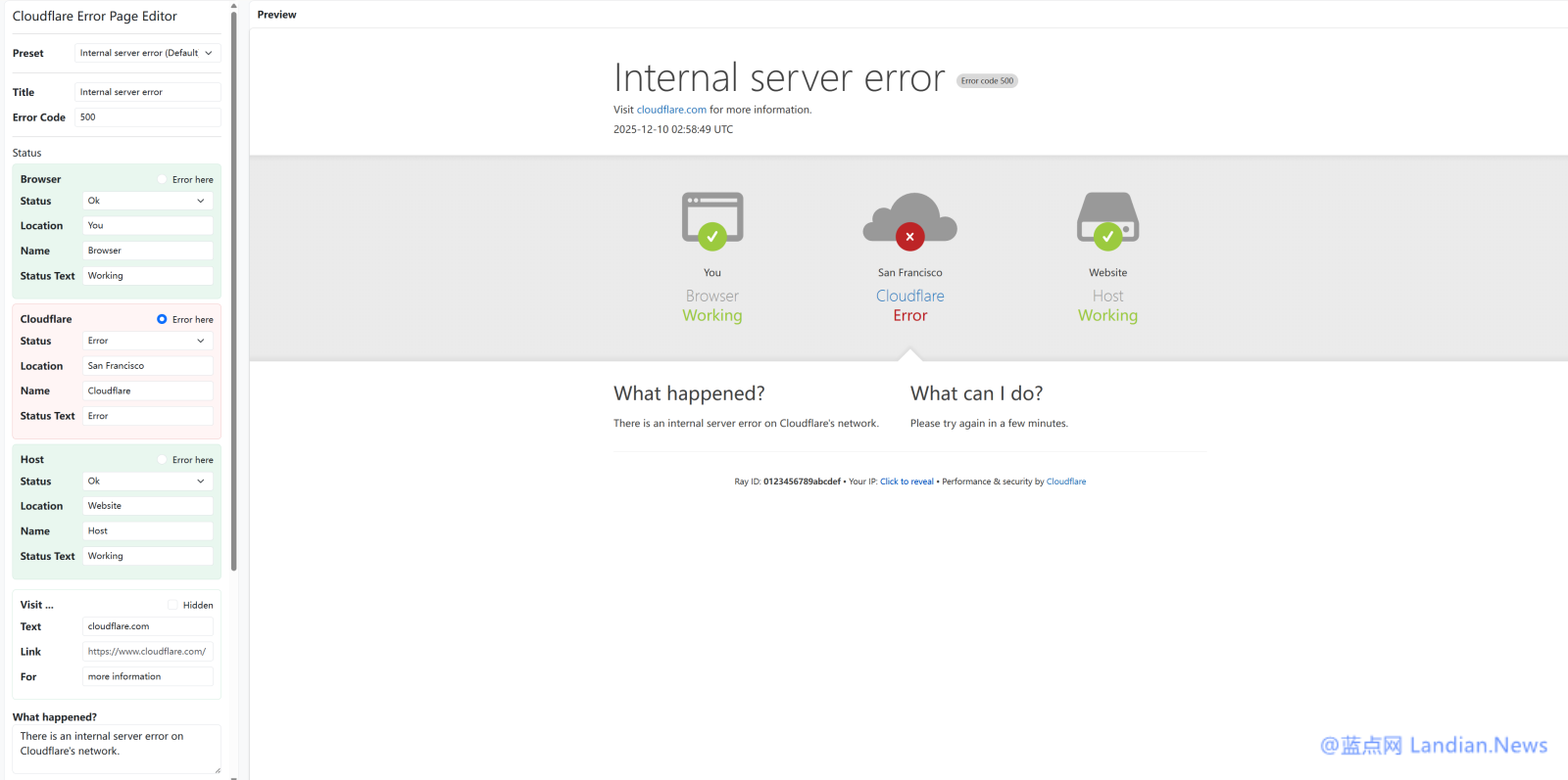 把问题甩锅给Cloudflare：这个开源项目可以生成Cloudflare服务器中断错误页面