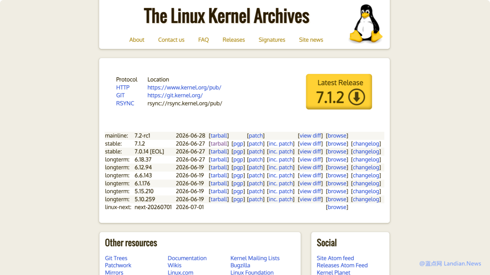 出大事了:Linux Kernel官网疑似出现故障 所有公开发布的内核和存档均被删除