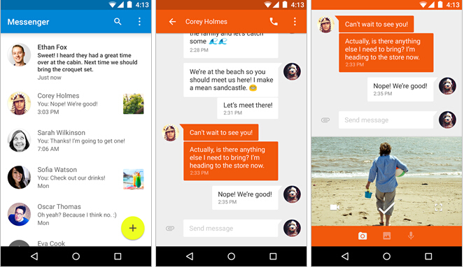 谷歌发布独立的消息应用Messenger 现已上架Google Play