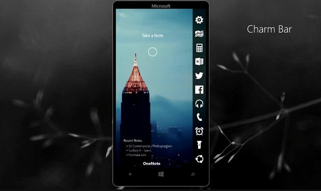 Charm Bar回归:“脑洞大开”的Windows 10 手机版概念设计