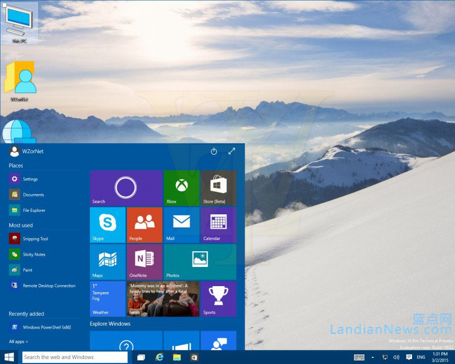 WZor泄露Windows 10 Build 10022更多截图 不过没啥好看的