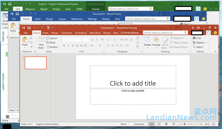 微软为专业的IT用户和开发者发布Office 2016 Preview [来源：蓝点网 地址：https://www.landian.vip]