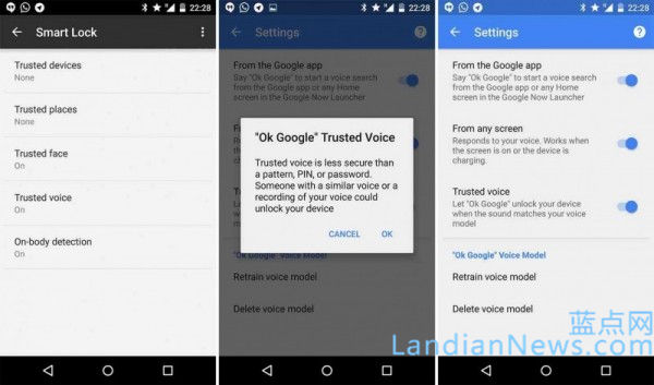 Google向部分Android设备推出语音解锁功能：说句OK Google快速解锁设备