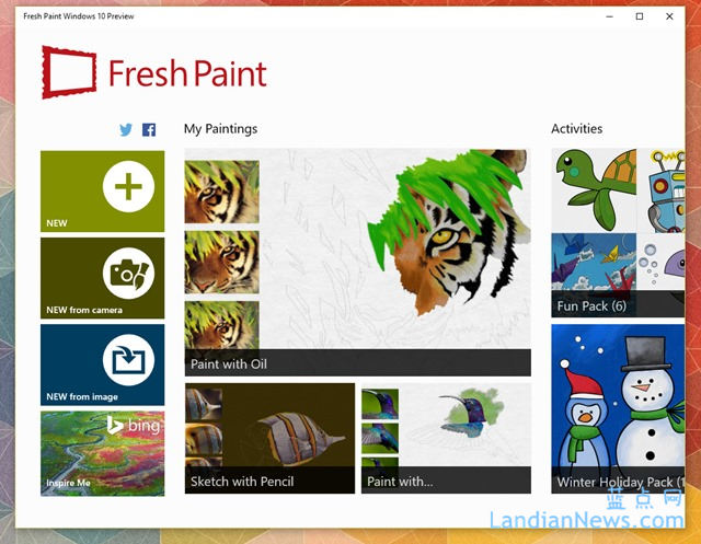 微软发布Windows 10版的Fresh Paint预览版